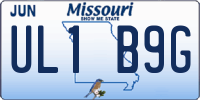 MO license plate UL1B9G