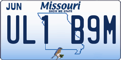 MO license plate UL1B9M