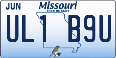 MO license plate UL1B9U