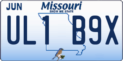 MO license plate UL1B9X
