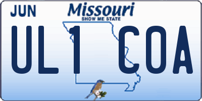 MO license plate UL1C0A