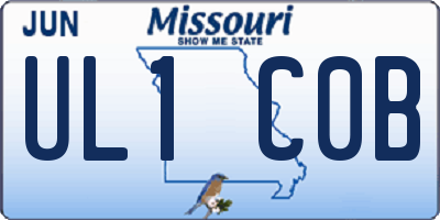MO license plate UL1C0B