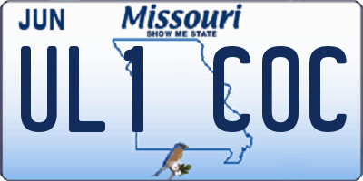 MO license plate UL1C0C
