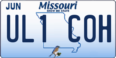 MO license plate UL1C0H