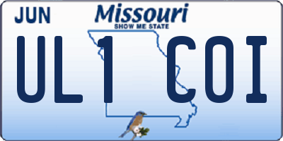 MO license plate UL1C0I