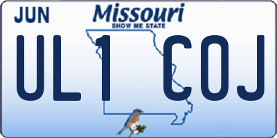 MO license plate UL1C0J