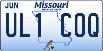 MO license plate UL1C0Q