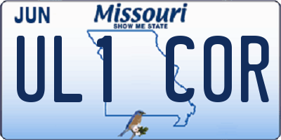 MO license plate UL1C0R