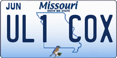 MO license plate UL1C0X