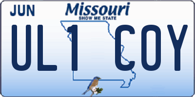 MO license plate UL1C0Y