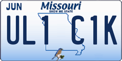 MO license plate UL1C1K