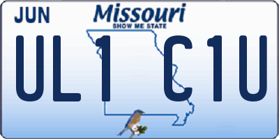 MO license plate UL1C1U