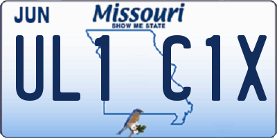 MO license plate UL1C1X