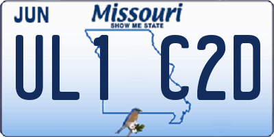 MO license plate UL1C2D