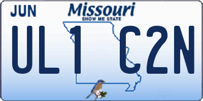 MO license plate UL1C2N