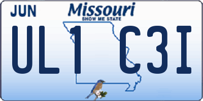 MO license plate UL1C3I
