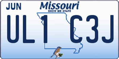 MO license plate UL1C3J