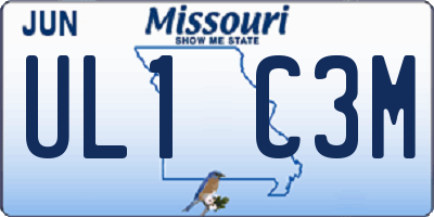 MO license plate UL1C3M