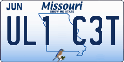 MO license plate UL1C3T