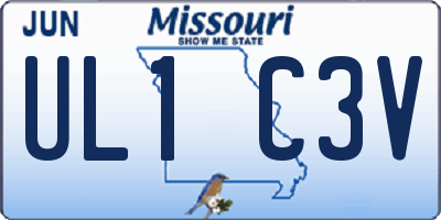 MO license plate UL1C3V