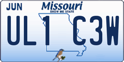 MO license plate UL1C3W