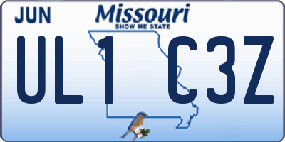 MO license plate UL1C3Z
