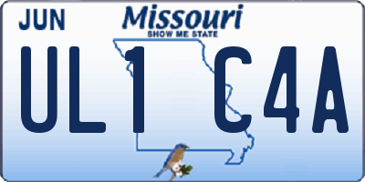 MO license plate UL1C4A