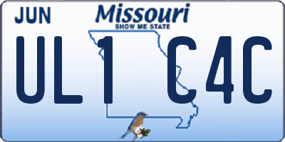 MO license plate UL1C4C