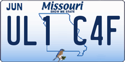 MO license plate UL1C4F
