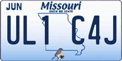 MO license plate UL1C4J