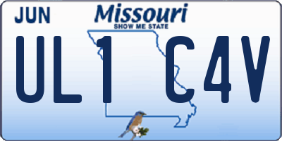 MO license plate UL1C4V