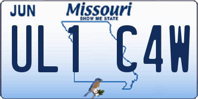 MO license plate UL1C4W