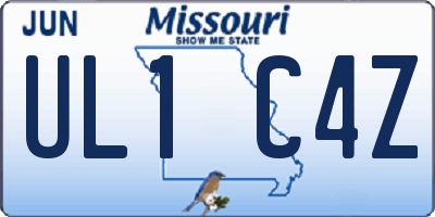 MO license plate UL1C4Z