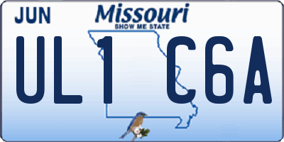 MO license plate UL1C6A