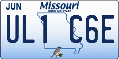 MO license plate UL1C6E