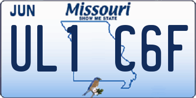 MO license plate UL1C6F