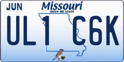 MO license plate UL1C6K