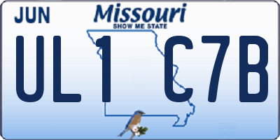 MO license plate UL1C7B