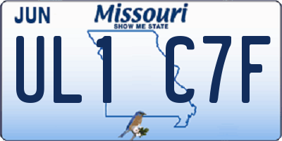 MO license plate UL1C7F