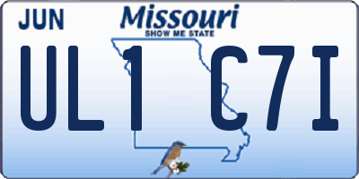MO license plate UL1C7I
