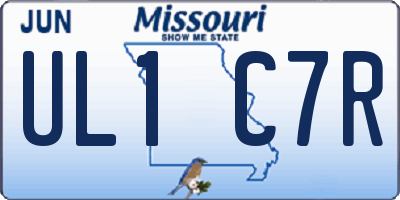 MO license plate UL1C7R