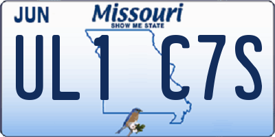 MO license plate UL1C7S