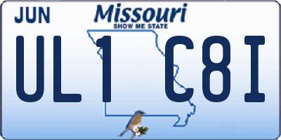 MO license plate UL1C8I