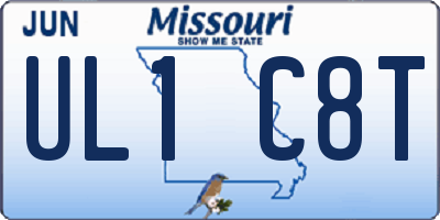 MO license plate UL1C8T