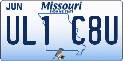 MO license plate UL1C8U