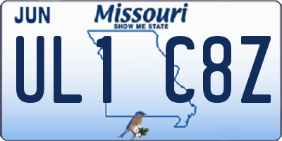 MO license plate UL1C8Z