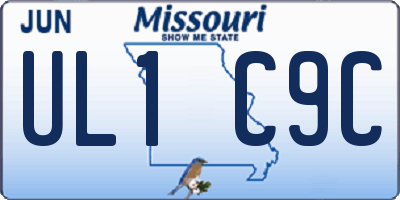 MO license plate UL1C9C