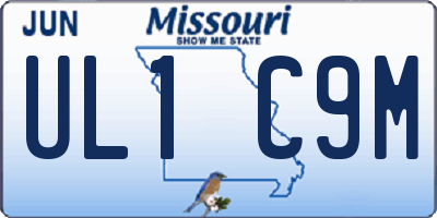 MO license plate UL1C9M