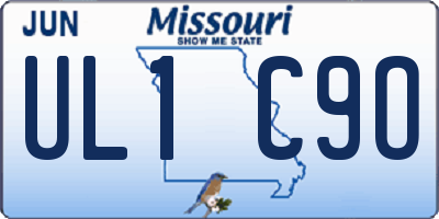 MO license plate UL1C9O