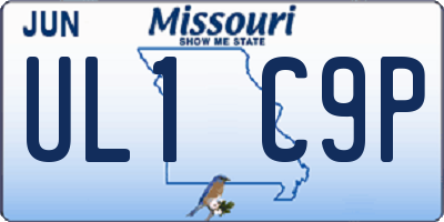 MO license plate UL1C9P